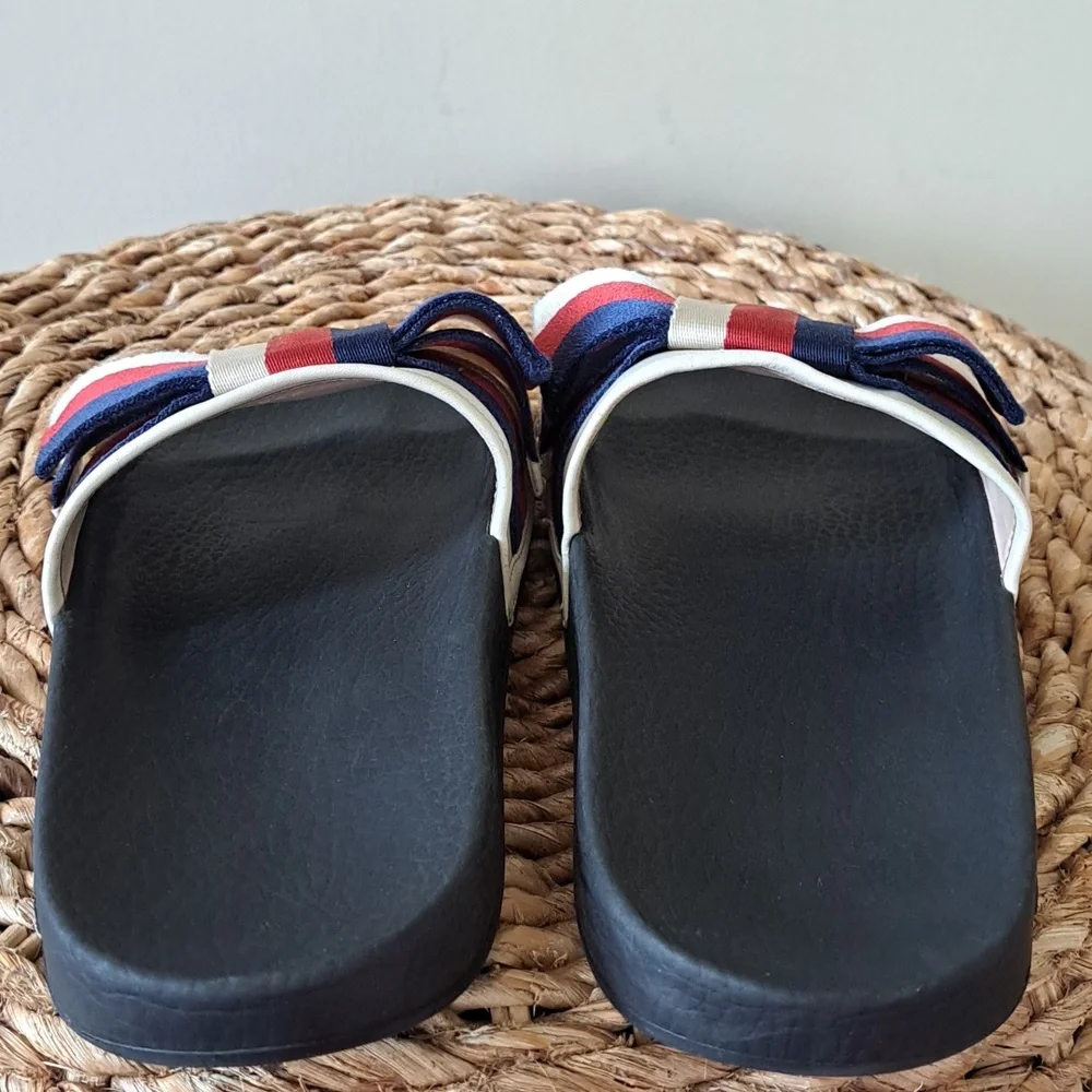 Gucci Womens Sylvie Satin Oversized Bow Slides Molded Rubber Soles EU38/US7.5-8 - Picture 15 of 15